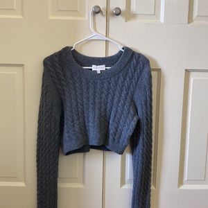 Favorite Daughter cable knit cashmere crop sweater